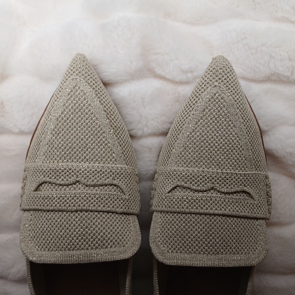 Aerosoles Women’s Size 8 Sparkle Knit Loafers Beige Gold NWOT - Picture 9 of 12